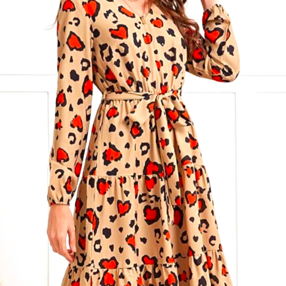 Hidden Hearts Cheetah print dress